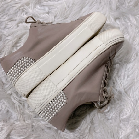 AGL Attilio Giust Leombruni pearl embellished sneakers supple leather size 36.5 - Picture 6 of 12